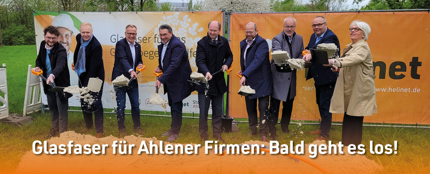 Spatenstich in Ahlen: Glasfaser in fünf Gewerbegebieten